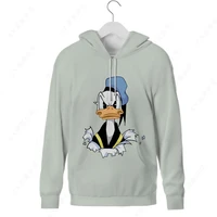 disney donald duck hoodie unisex harajuku mens womens angry donald duck print sweatshirt 2021 fall new fashion large top