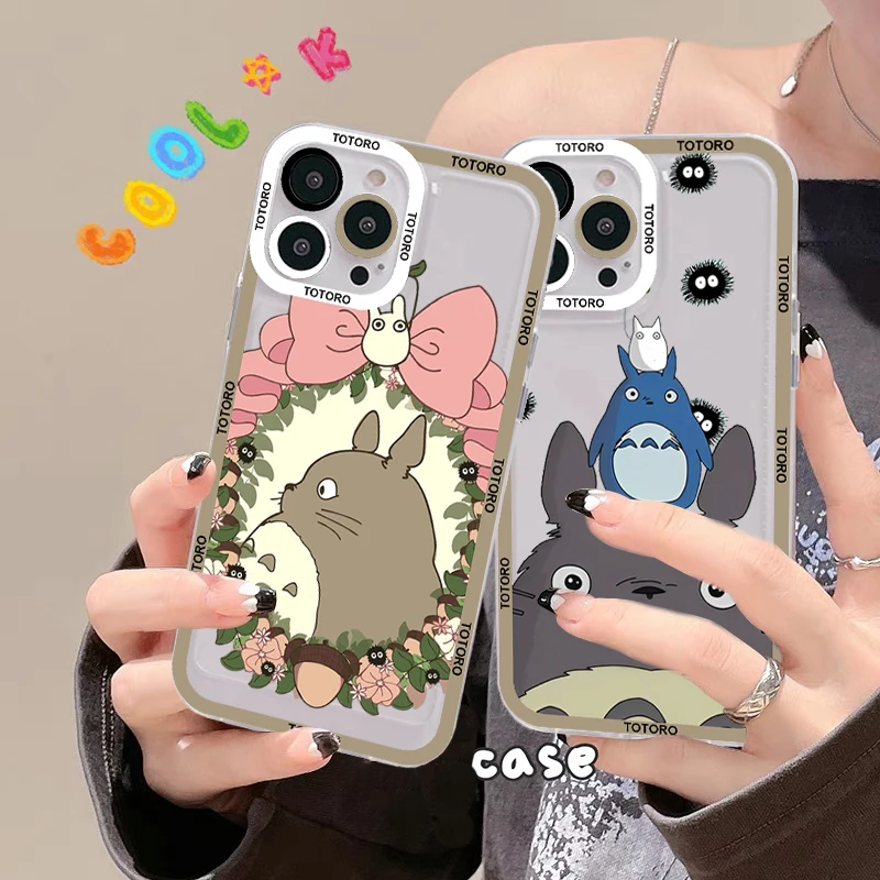 

Cute Totoro Miyazaki Anime Phone Case For IPhone 13 14 Pro Max XS XR 12 11 Pro 13 Mini 6 7 8 Plus Soft Clear Back Cover