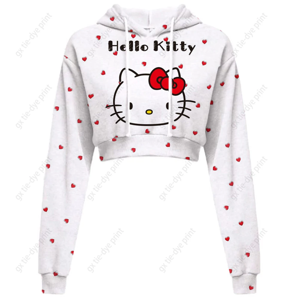 

2023 fall autumn winter new wholesale cute Hello Kitty Print pulliver women causal Sweatershirt hoody gray white black pink S-3X