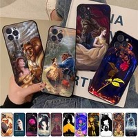 disney beauty and the beast phone case for iphone 14 13 12 mini 11 pro xs max x xr se 6 7 8 plus soft silicone cover