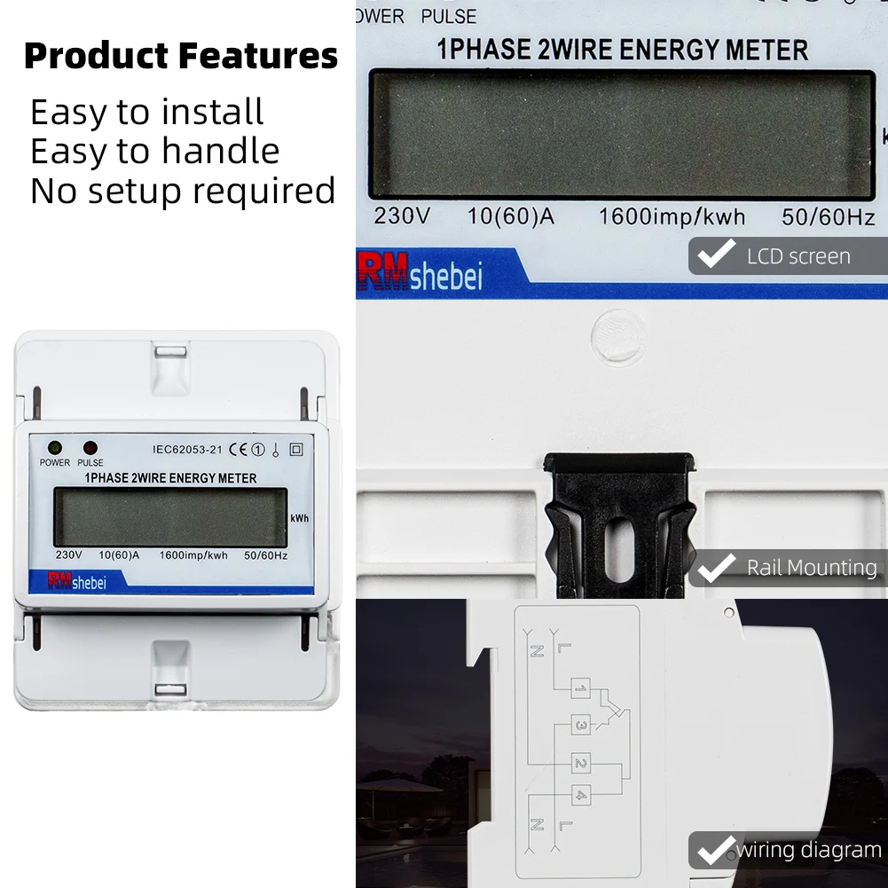 1-фазный 2-проводной измеритель энергии