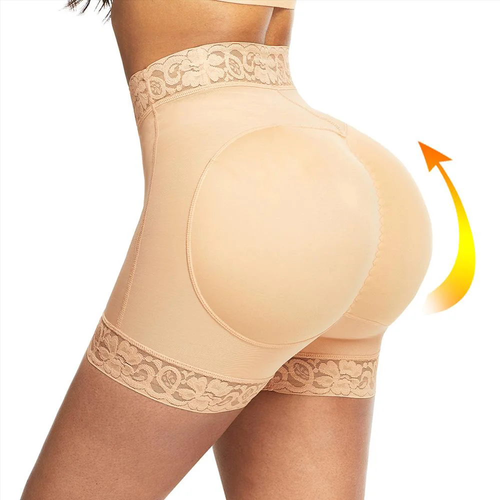 Women High Waist Tummy Control Panty Lace Butt Lifter Shapewear Slim Body Shaper Shorts