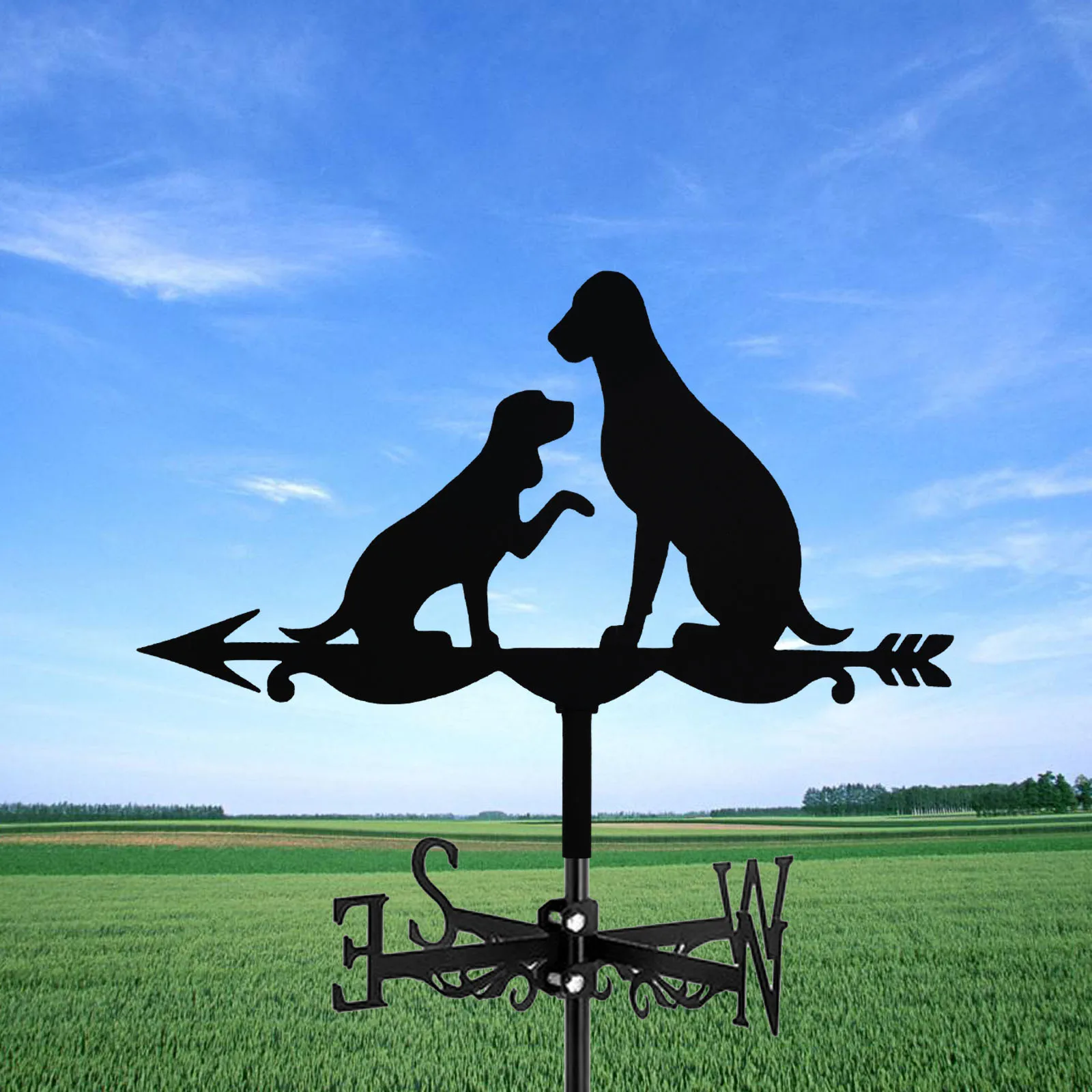 

New Metal Animal Training Dog Weather Vane Standing Decor Roof WeatherVane Garden Yard Decoration For Shed Home Fence Post