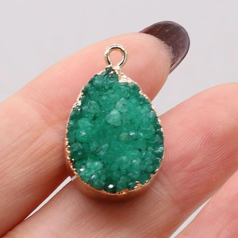 

Natural Stone Green Crystal Bud Water Drop Connector Pendant For Jewelry MakingDIY Necklace Earring Accessories Charm Gift Party