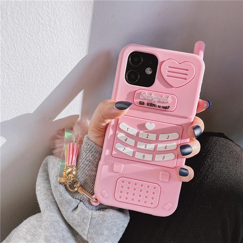 Cute love heart kid girl gift 3D Phone Case For iphone 14 13 12 11 Pro XS Max Mini XR 6S 7 8 Plus SE20 Soft Silicone Back Cover
