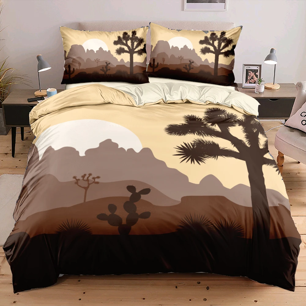 

3D Digital Cartoon Desert Comforter Bedding Sets Camel Duvet Cover Set Single Double King Size 200x200cm Bed Linen for Children