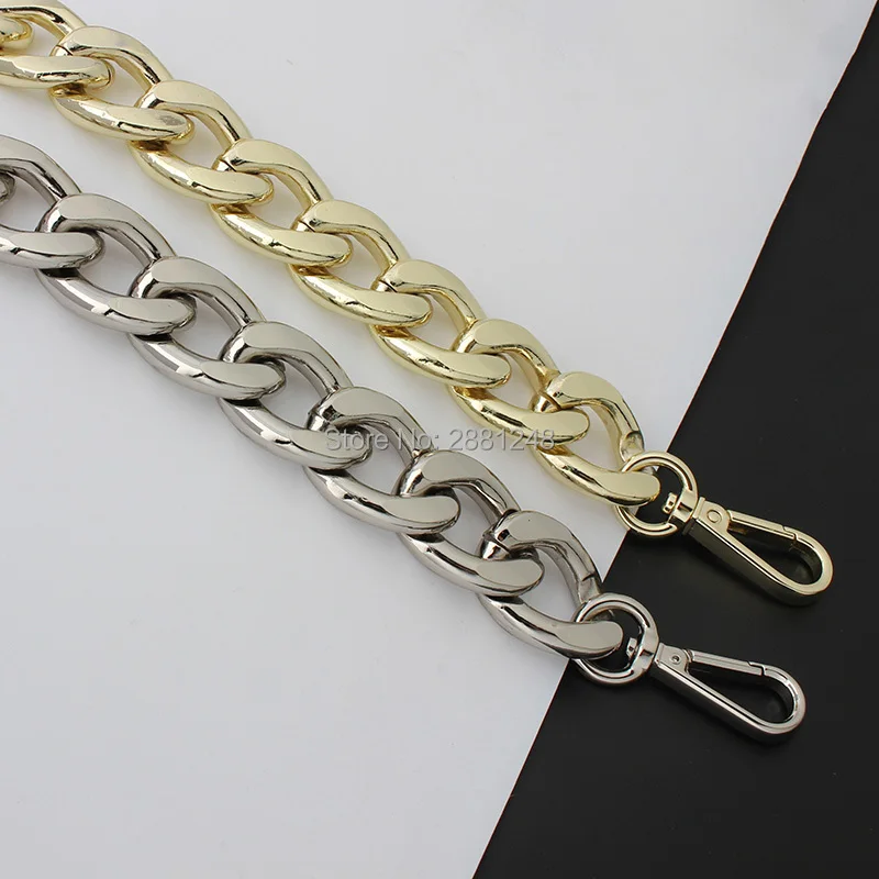 27mm Aluminum Chain Light Weight Design Super Fire Mini Coin Purse Thick Chain Strap Crossbody Underarm Bag Accessories 30-130CM