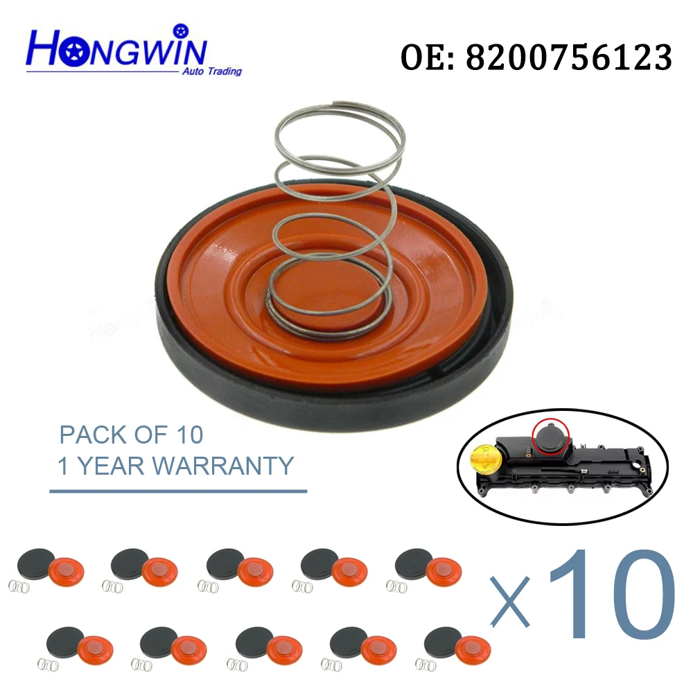 

Комплект для ремонта крышки клапана с мембраной для Nissan Renault Kangoo Clio Laguna Megane Scenic K9K, 10 шт., 8200756123 ,8200433603 шт.