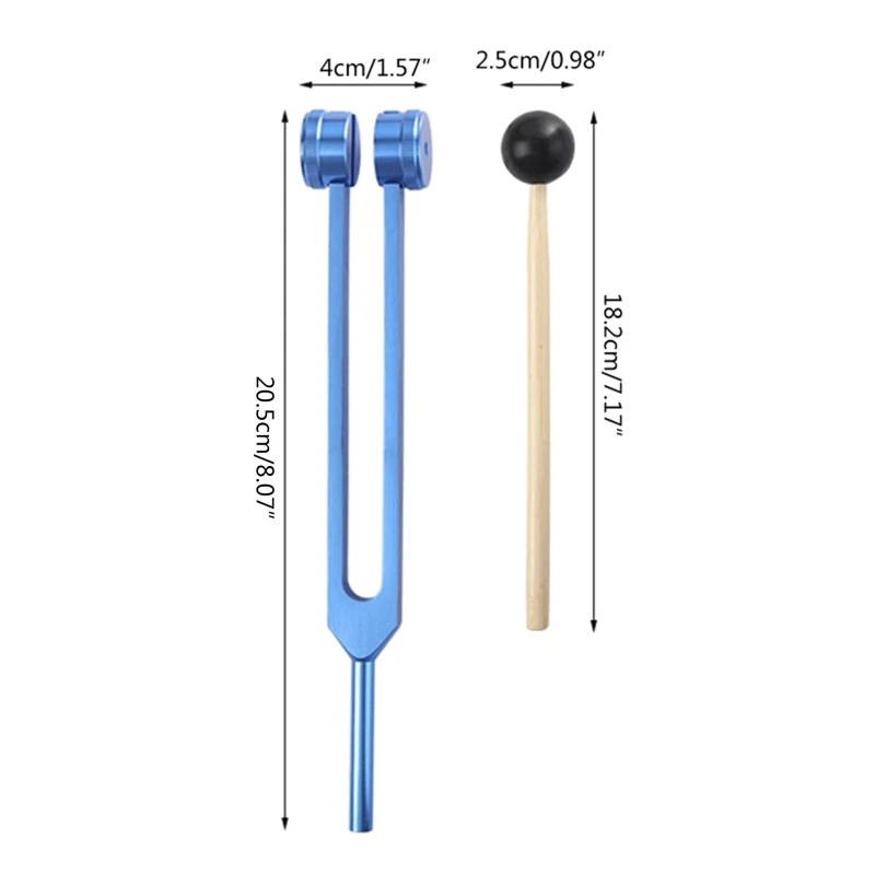 Вилка диагностическая медицинская 256 Гц из алюминия с деревянным молотком |