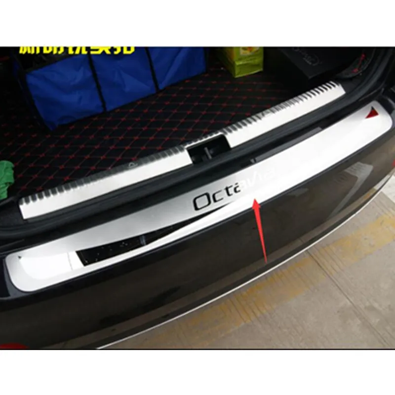 

For Skoda Octavia superb Rapid Fabia Yeti Stainless Steel Rear Trunk Bumper Protector Rear Scuff Plate Rear Door Sill 1pcs