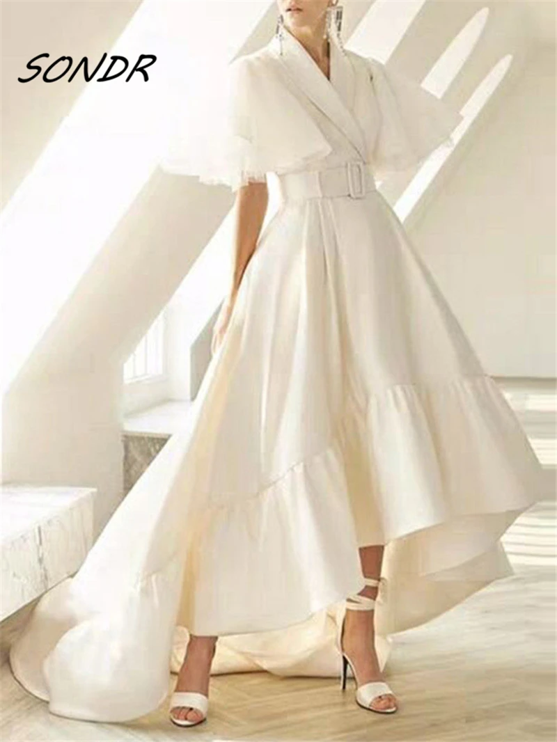 

Белое элегантное модное платье макси 2022 роскошное женское вечернее платье с поясом и коротким рукавом