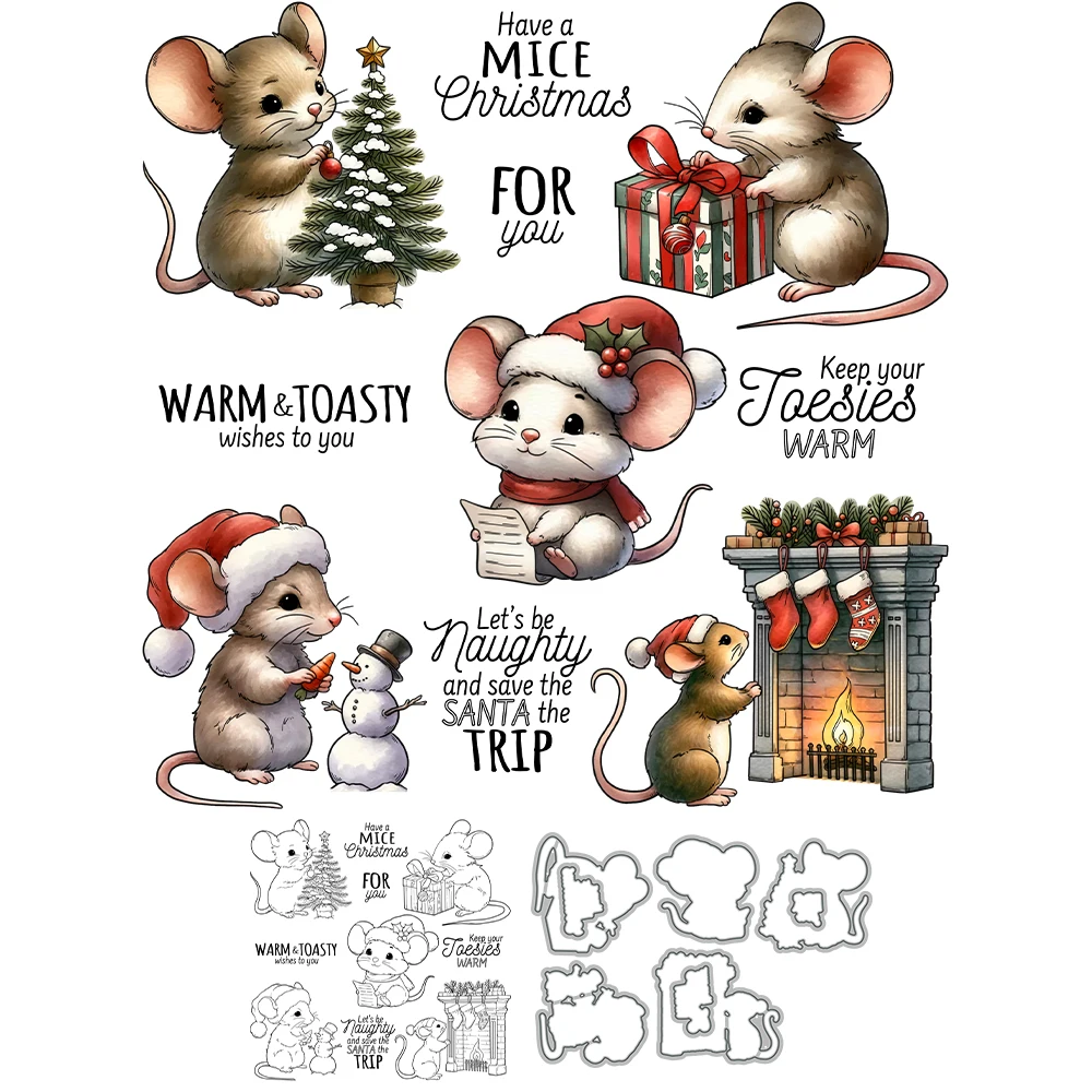 Mangocraft милая маленькая мышка рождественские подарки вырубные штампы прозрачный