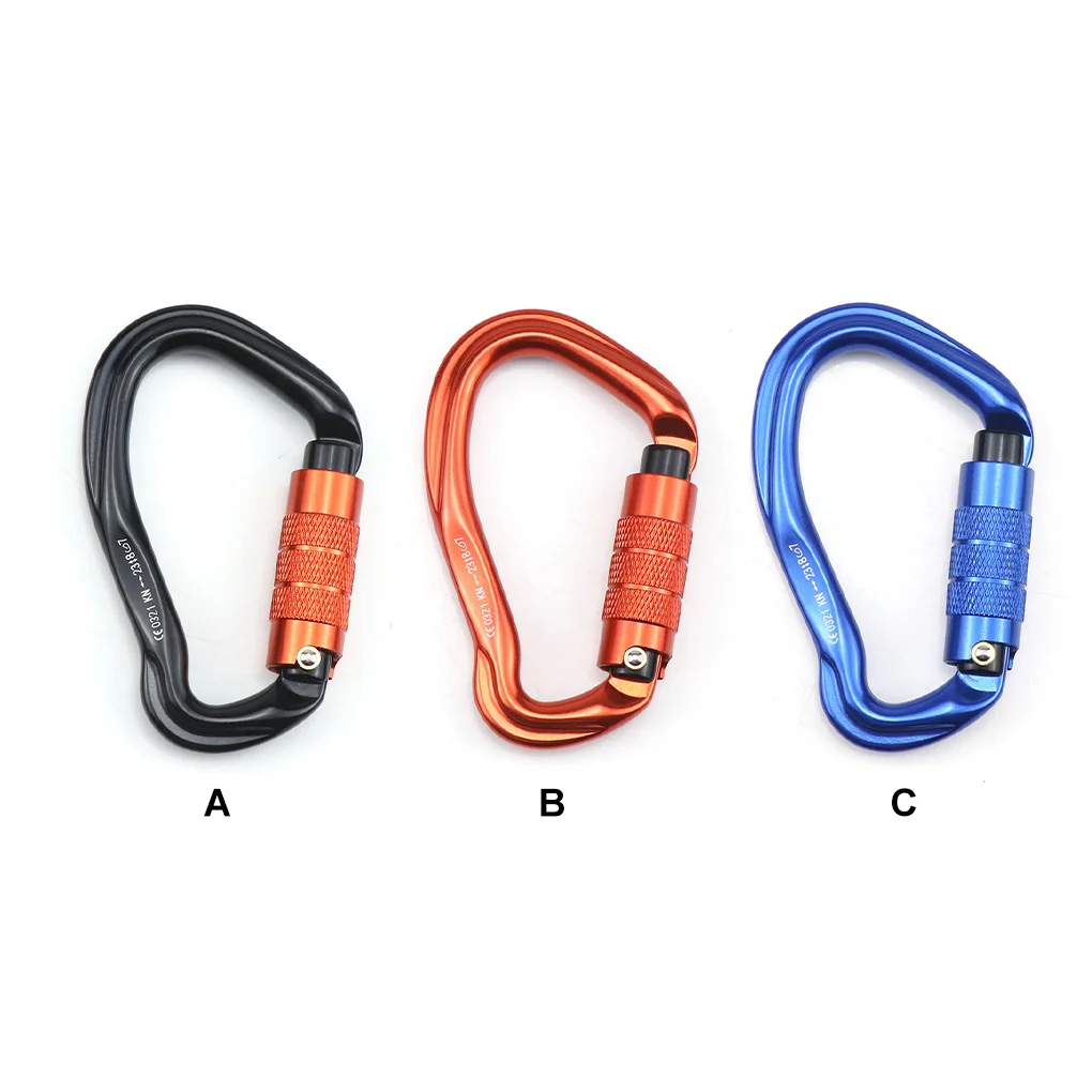 

Carabiner Camping Hiking Emergency Buckle Pocket D-ring Safety Keychain Hook Ascend Descend Caving Karabiner Blue