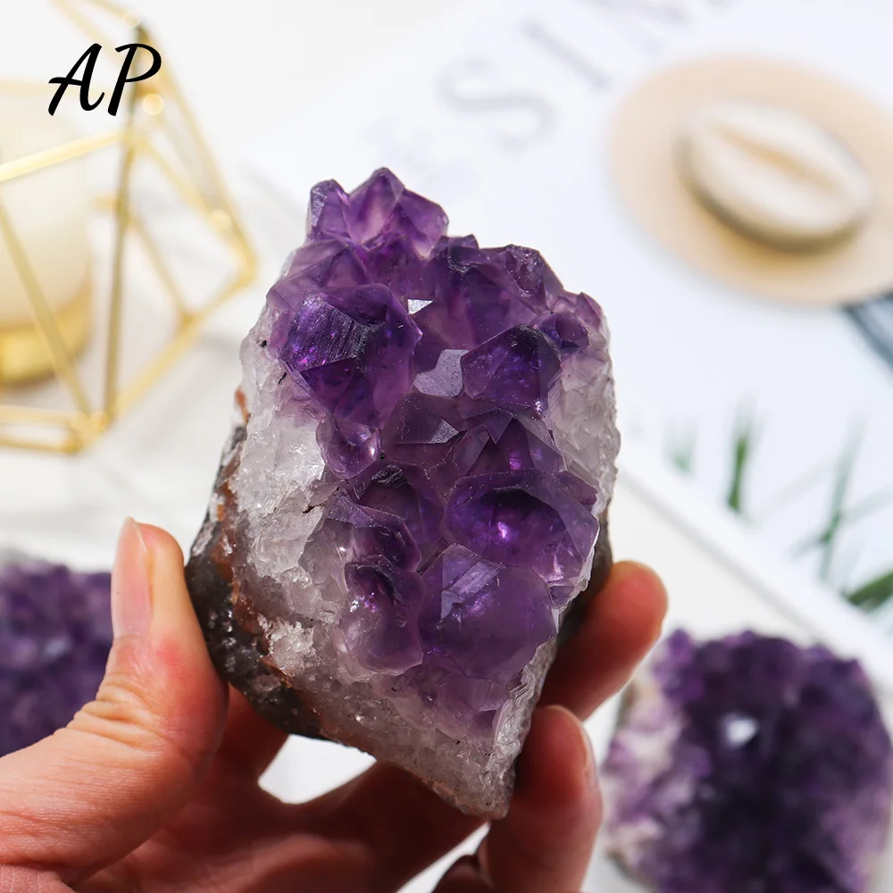 

Natural Amethyst Crystal Cluster Quartz Raw Crystals Healing Mineral Specimen Home Decoration Ornament Purple Cluster Ore Gift