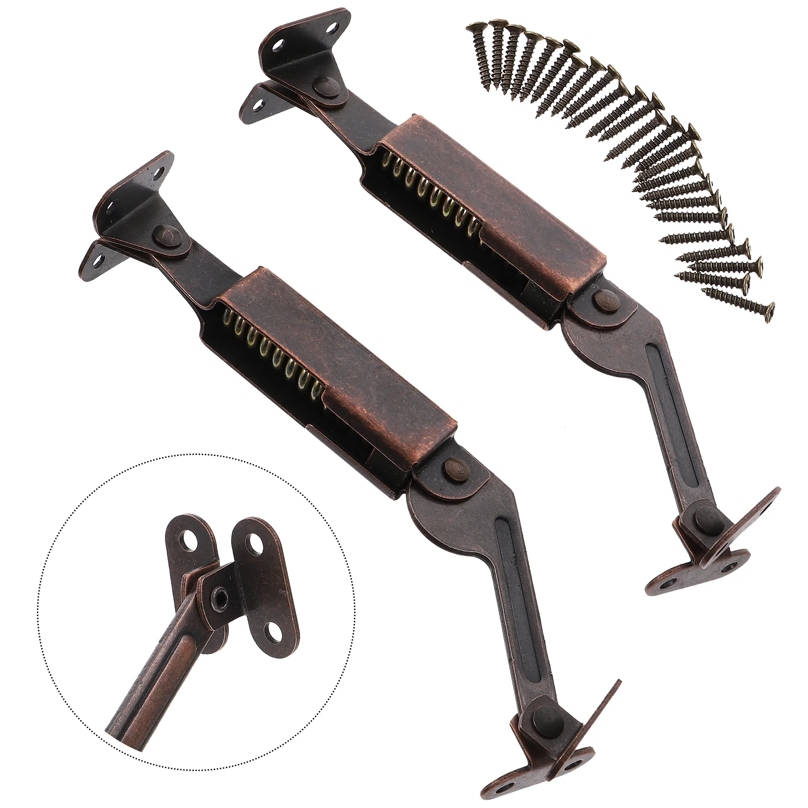 

2 Pcs New Chinese Style Hinge Brackets Heavy Duty Vintage Decor Iron Lid Support