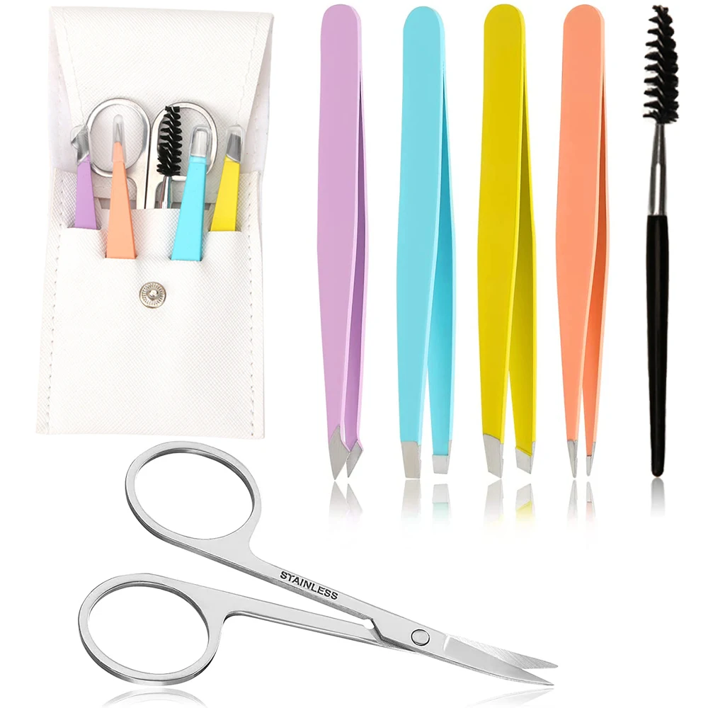 

4 шт./6 шт., щипцы для бровей из нержавеющей стали