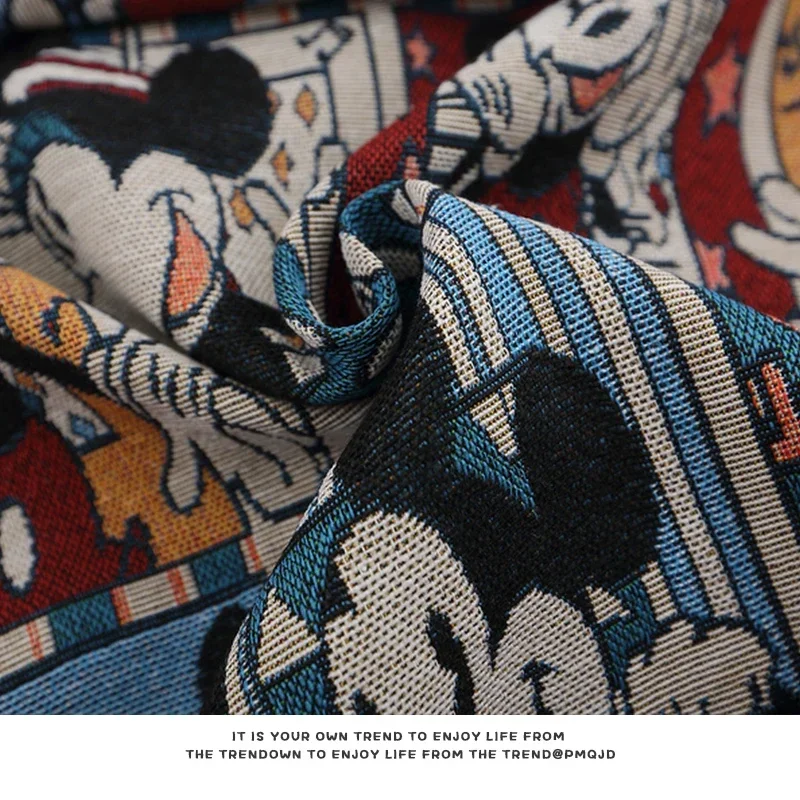 Куртка с мультипликационными лацканами в стиле ретро уличная бейсбольная