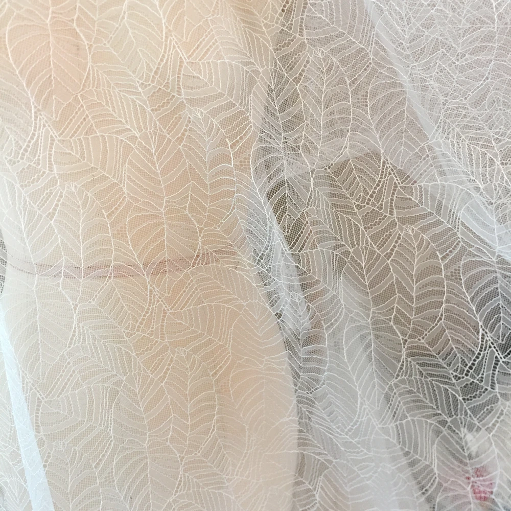 Сетчатая кружевная ткань цвета слоновой кости для свадебного платья шириной 160