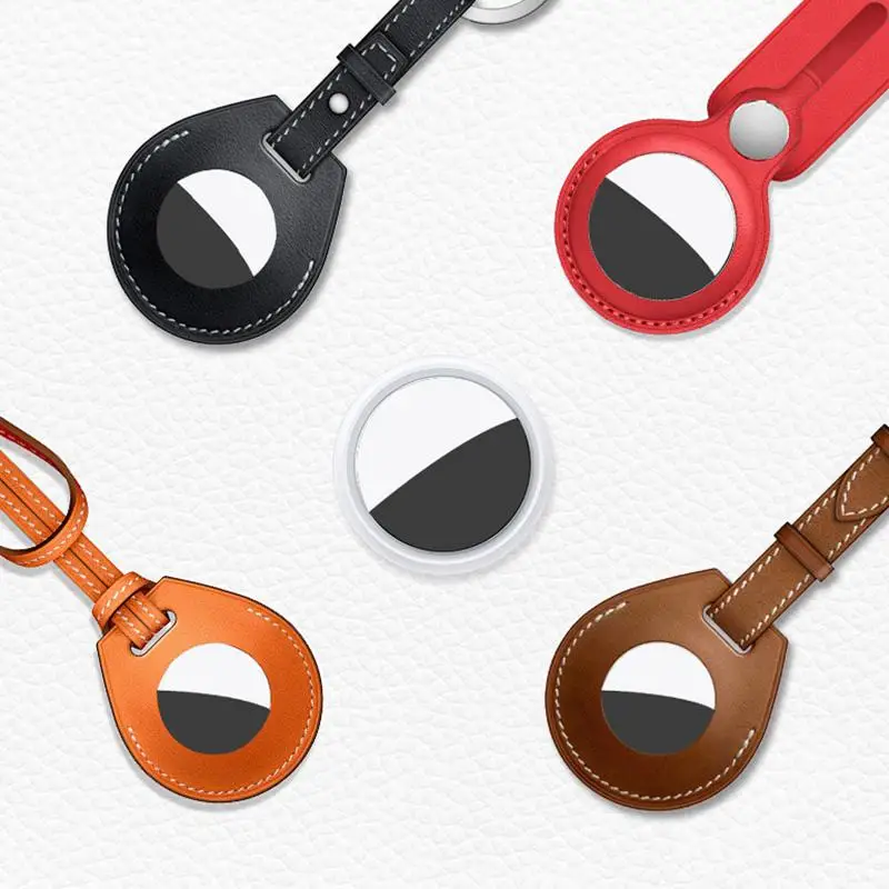 

Защитный чехол для Airtag, кольцо для ключей из натуральной кожи Baseus для Apple Airtag, устройство для отслеживания ключей, защитный чехол