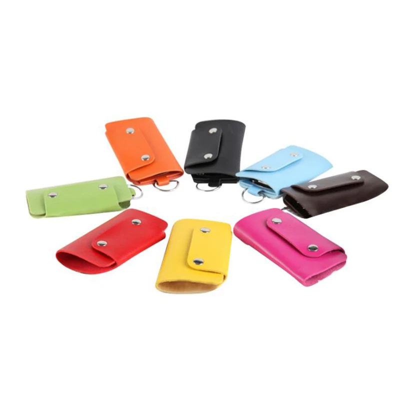 

PU Leather Key Wallet Purse for Women Men Multicolor Waterproof Small Keychain Buckle Wallet Car Key Cover Organizer Case Bags