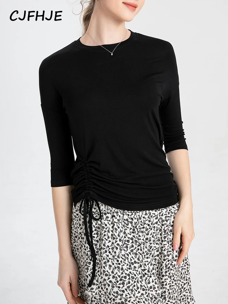 CJFHJE Новый женский однотонный комплект с юбкой летний корейский Повседневный топ