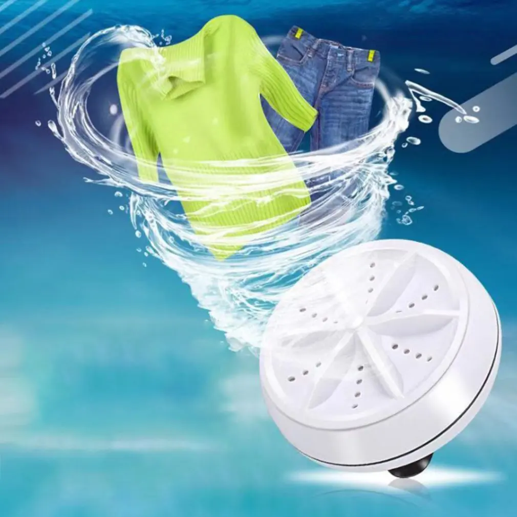 

Портативная USB электрическая ультразвуковая турбо стиральная машина, Мини дорожная стиральная машина с воздушными пузырьками и вращающейся быстрой мойкой одежды