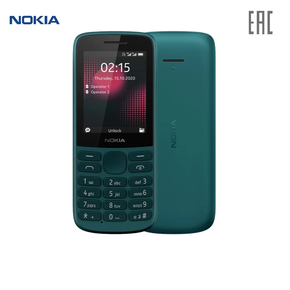 Мобильные телефоны Nokia 16QENB01A01 Мобильный телефон с кнопкой вперед Новая модель FM-радио 215 TA-1272 DS EAC UA Телекоммуникации включены.