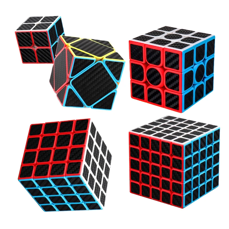 

Cube Carbon Fiber Stickers Magic Cube 2x2 3x3 4x4 5x5 Twist Pyramid Mirror Speed Cubo Magico Puzzle Crazy Toys Educ Toy
