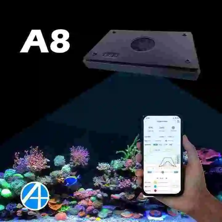 Фото Светодиодный светильник AIPAI 240W для аквариумов и рифовых систем A8SE/A8Pro с полным спектром, управлением по Wi-Fi через приложение, для коралловых рифов и морских аквариумов, со светодиодными бусинами №1