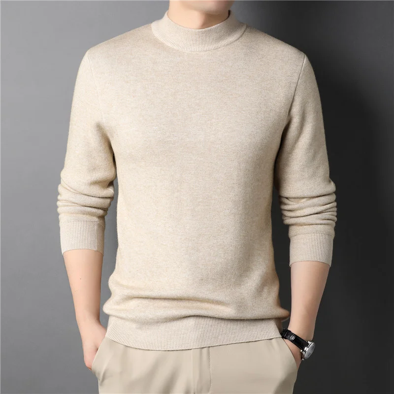 

New 2023 Fashion Turtleneck Sweater Mens Pullover Slim Fit Jumpers Knitred Warm Sweaters Autumn Male Korean Style Casual Clothes