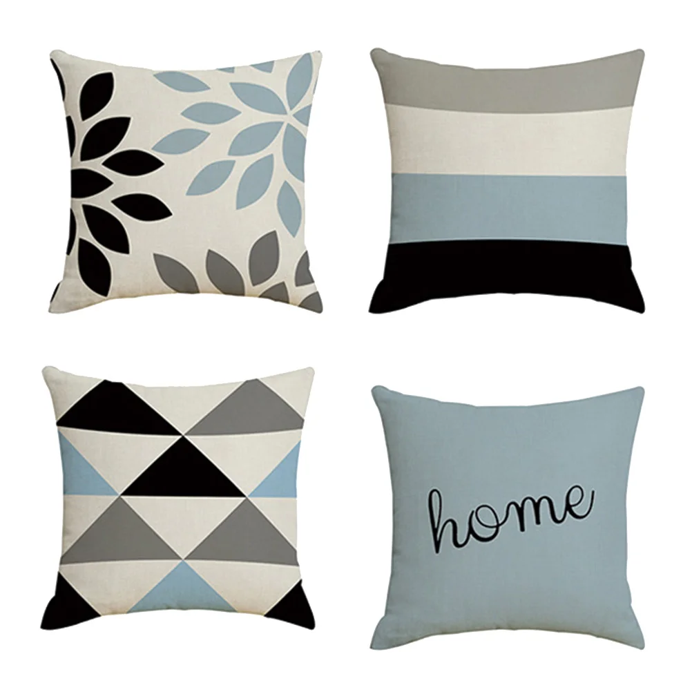 

4pcs Cushion Covers 18x18 Inch Linen Stylish Cushion Case Covers Protectors for Bed Couch