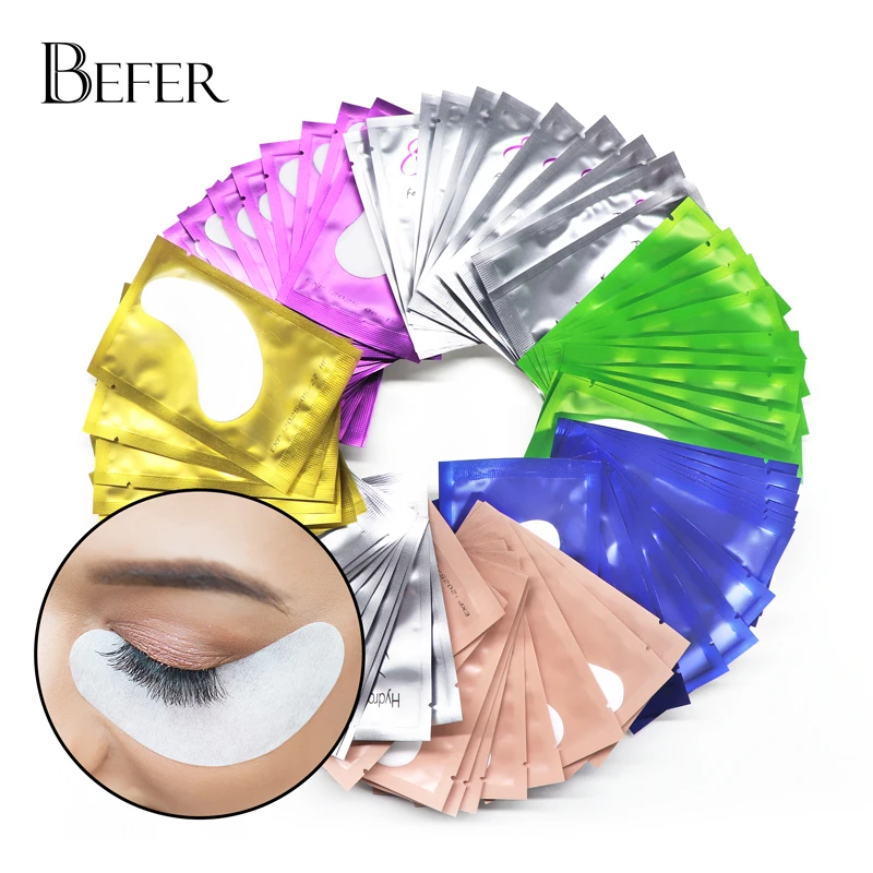

50Pairs/Lots Eye Patches Eyelash Extension Under Eye Pad Eyelash 7 Color Makeup Patches Tip Stickers Pads for Eyelash Extension