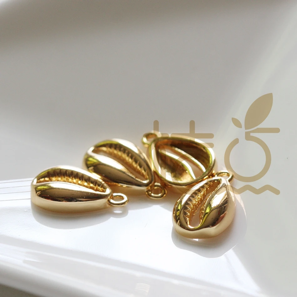 3 шт Высококачественная позолоченная латунь талисман-улитка-7x12 мм (4308C) |