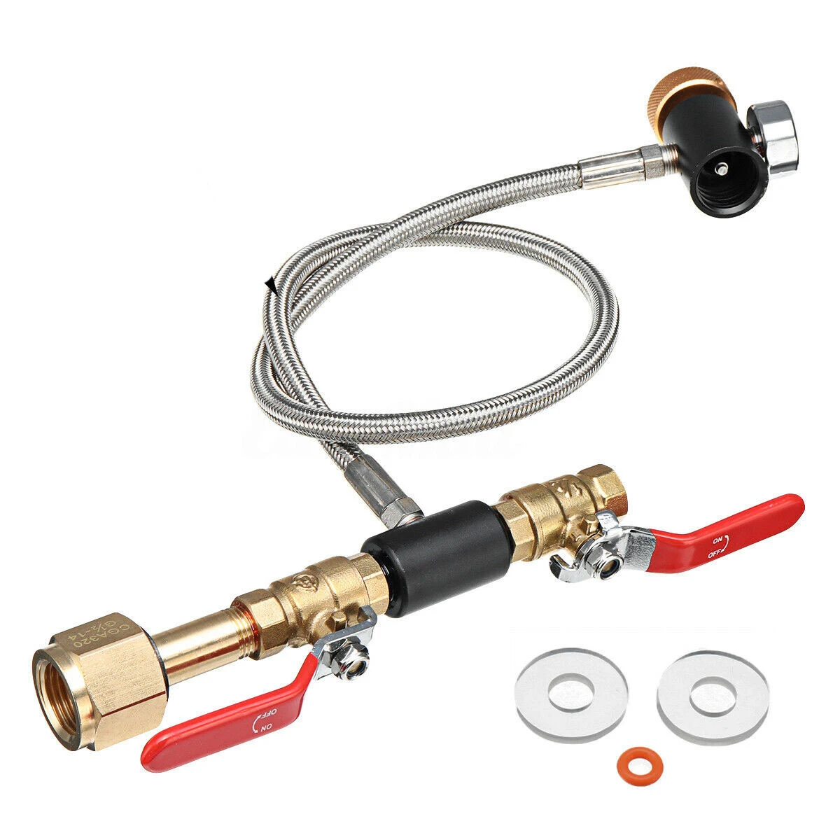 

G1/2 CO2 Cylinder Refill Adapter Hose, CO2 Refill Station Connector Kit for Filling Soda Maker for Sodastream Tank