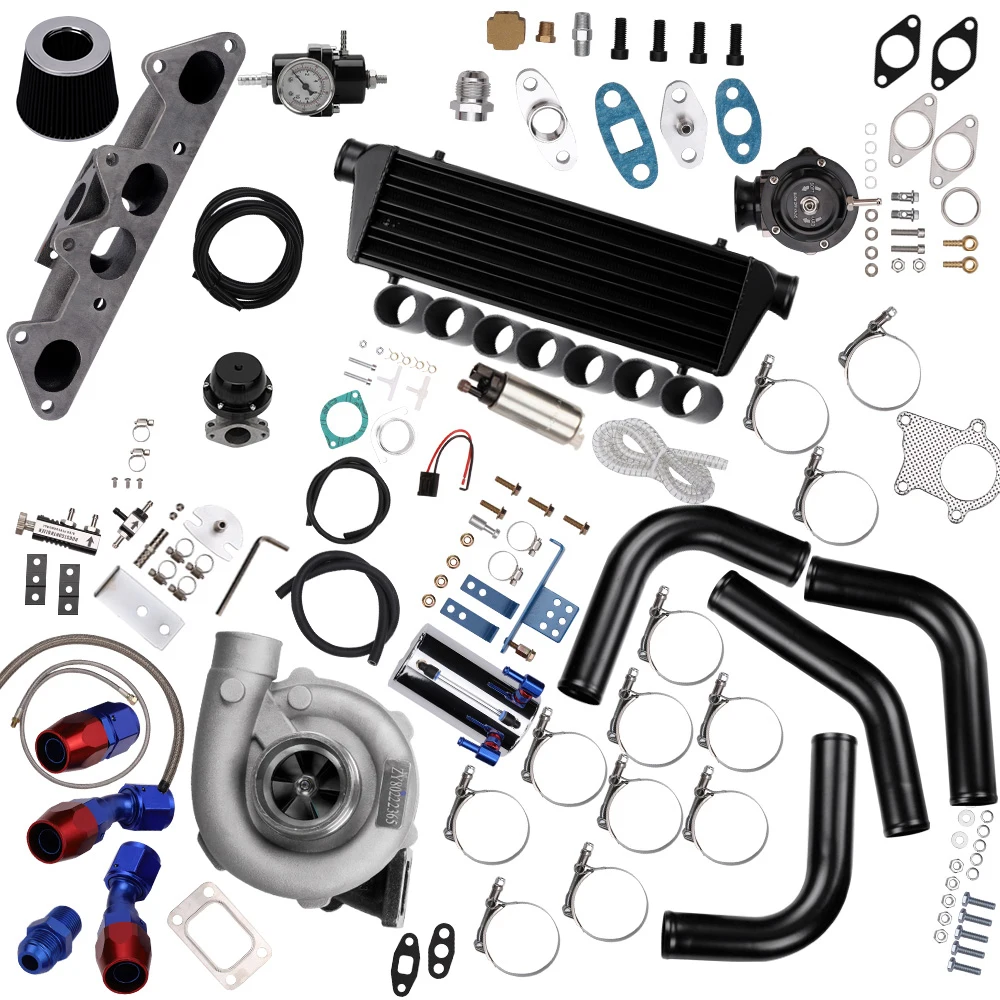 

11Pcs/set T3 T4 T04E Turbocharger Turbo Kit Wastegate +Manifold+Intercooler Piping Kit For Honda Accord CL F22 F23