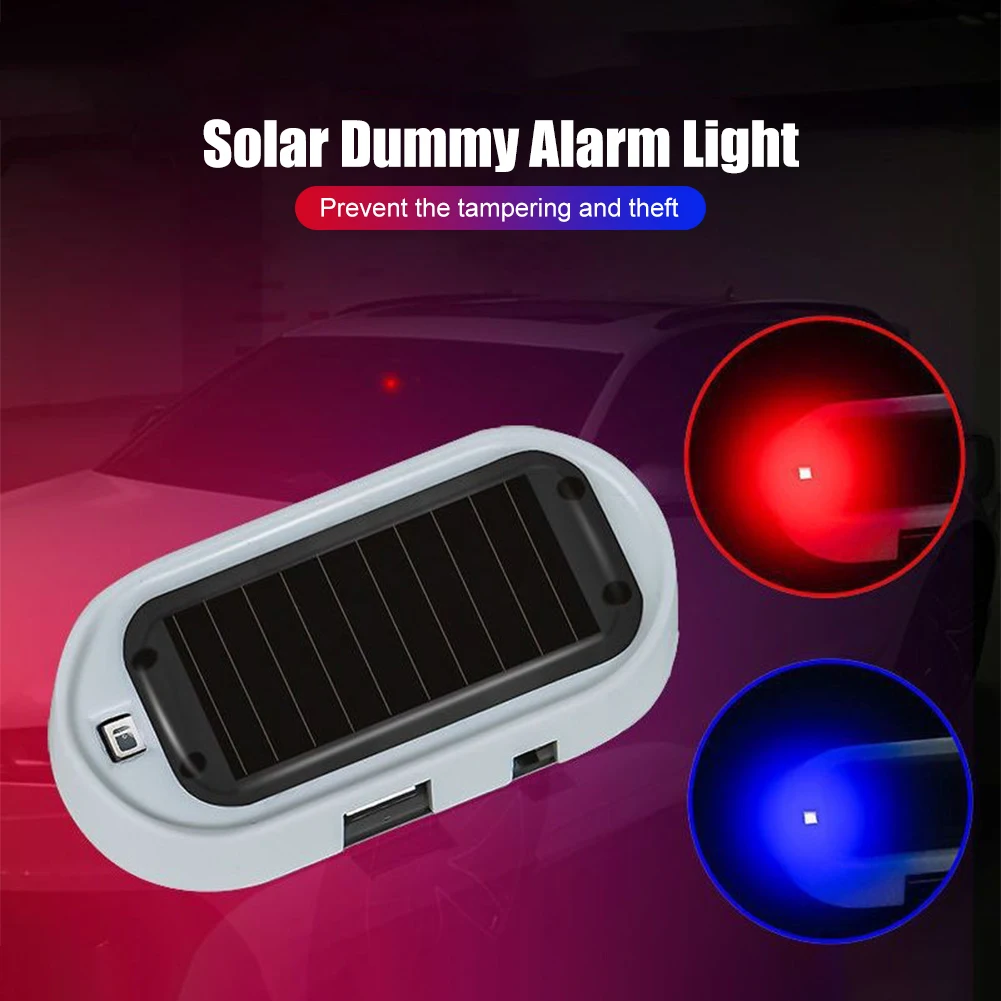 

1PCS Car LED Solar Powered Fake Security Light Simulated Dummy Alarm Light Wireless Warning Anti-Theft Warning Signal Lamp