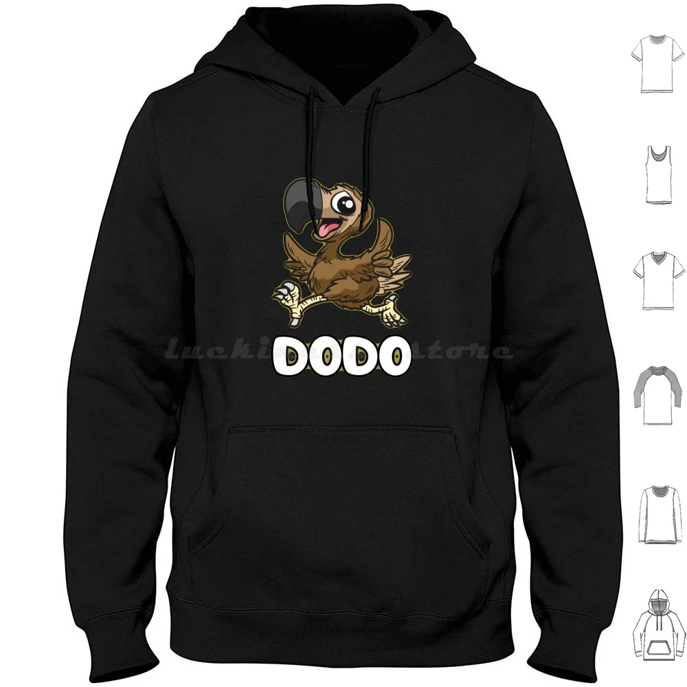 

Толстовка Dodo с капюшоном из хлопка, с длинным рукавом, мультяшный комикс, Забавный Рождественский Додо, птица для студентов, с пушистыми жив...