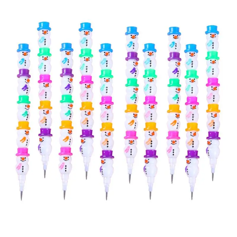 

20Pcs Christmas Stackable Pencils Snowman Stacking Pencils (Assorted Color)