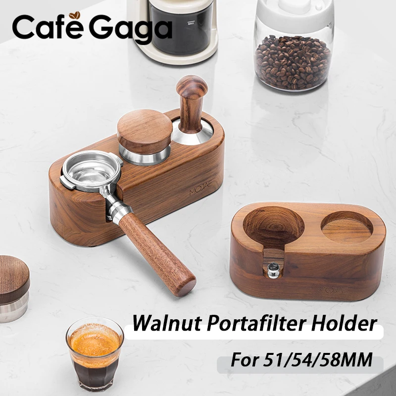 

Coffee Tamper Stand Portafilter Holder 51MM/54MM/58MM Walnut Distributor Mat Espresso Rack Coffee Maker Tool Barista Accessories