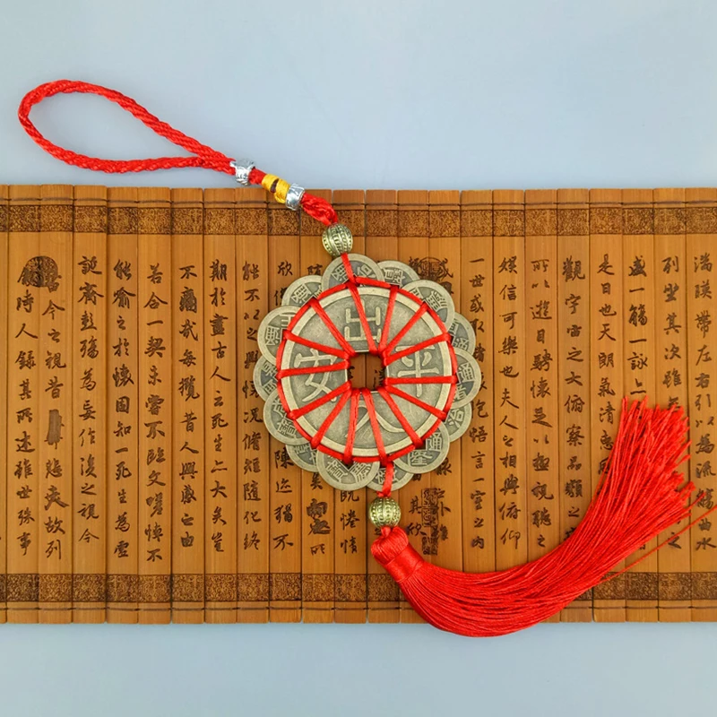 

Wind Chime Cool Gifts Pocket Car Home Wall Mascot Efficacious Fortune Money Drawing Chinese Knot Copper Cash For Gold Coin