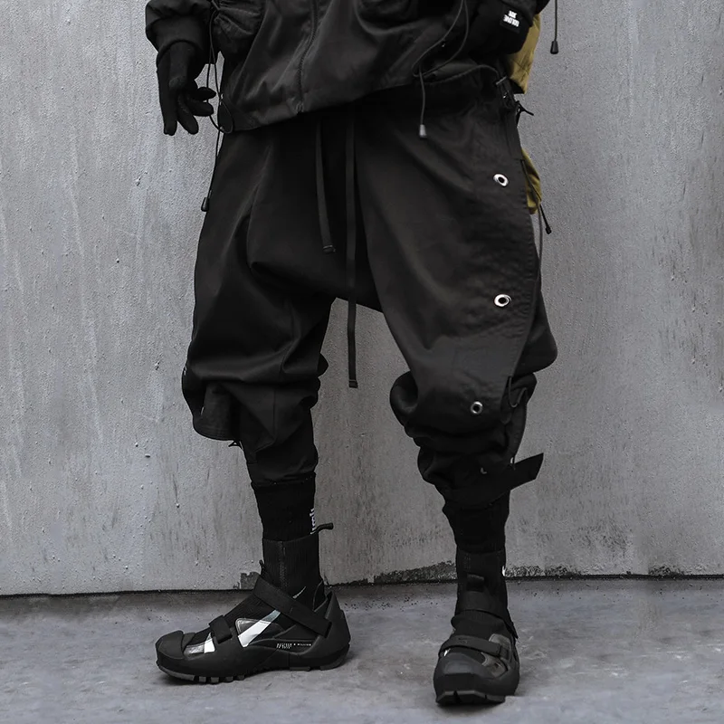 

Hip Hop Men Joggers Sweatpants Streetwear Techwear Tactical Cargo Pants Casual Loose Drawstring Trousers Pants