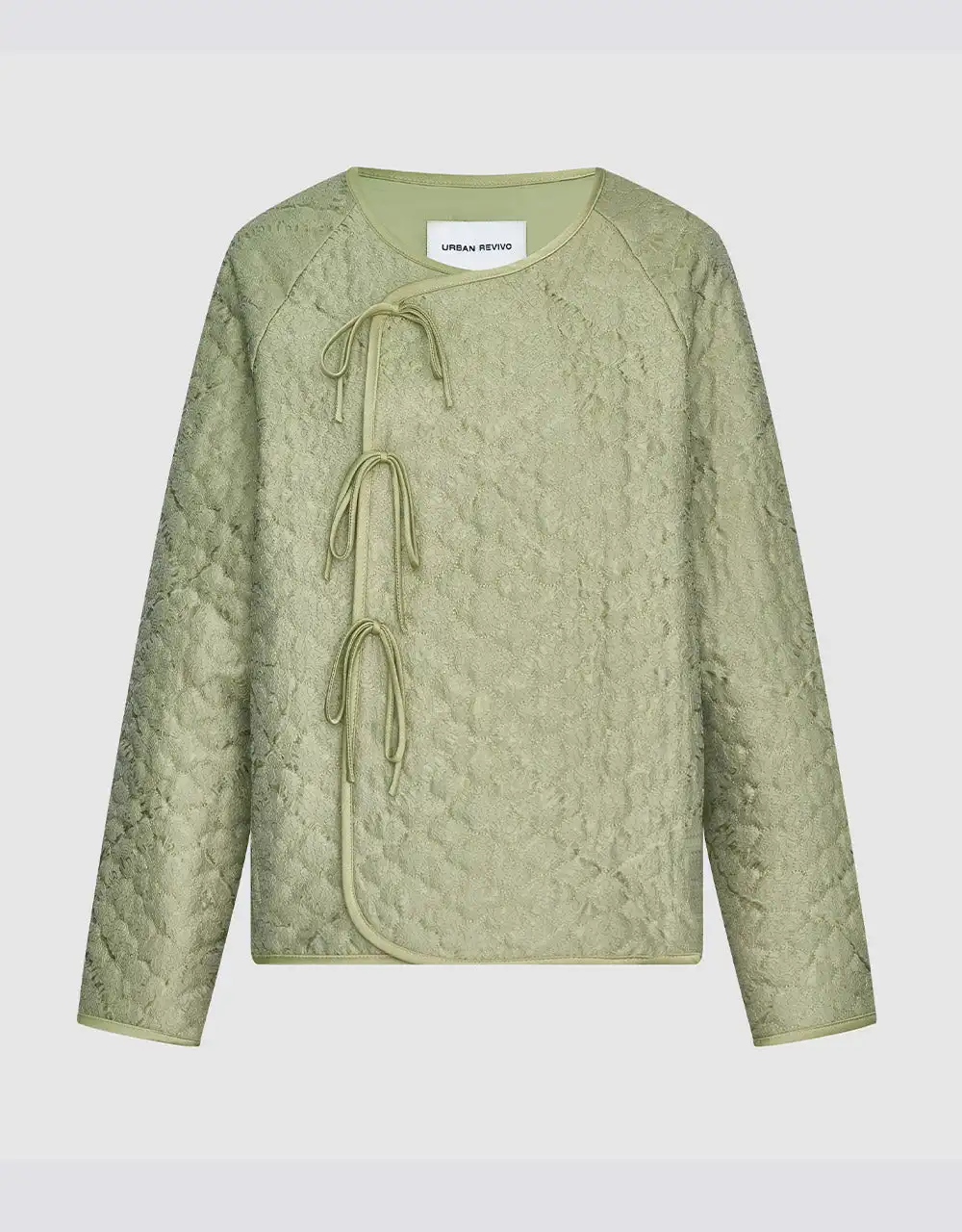 

Tie Front Textured Winter Coat