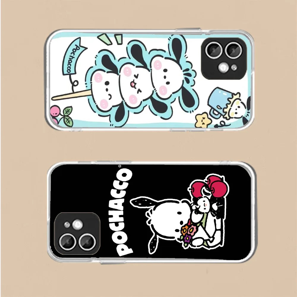 Прозрачный SSilicone чехол WE-38 Sanrio-Pompompurin для iPhone XS SE 14 15 16 Plus Pro Max