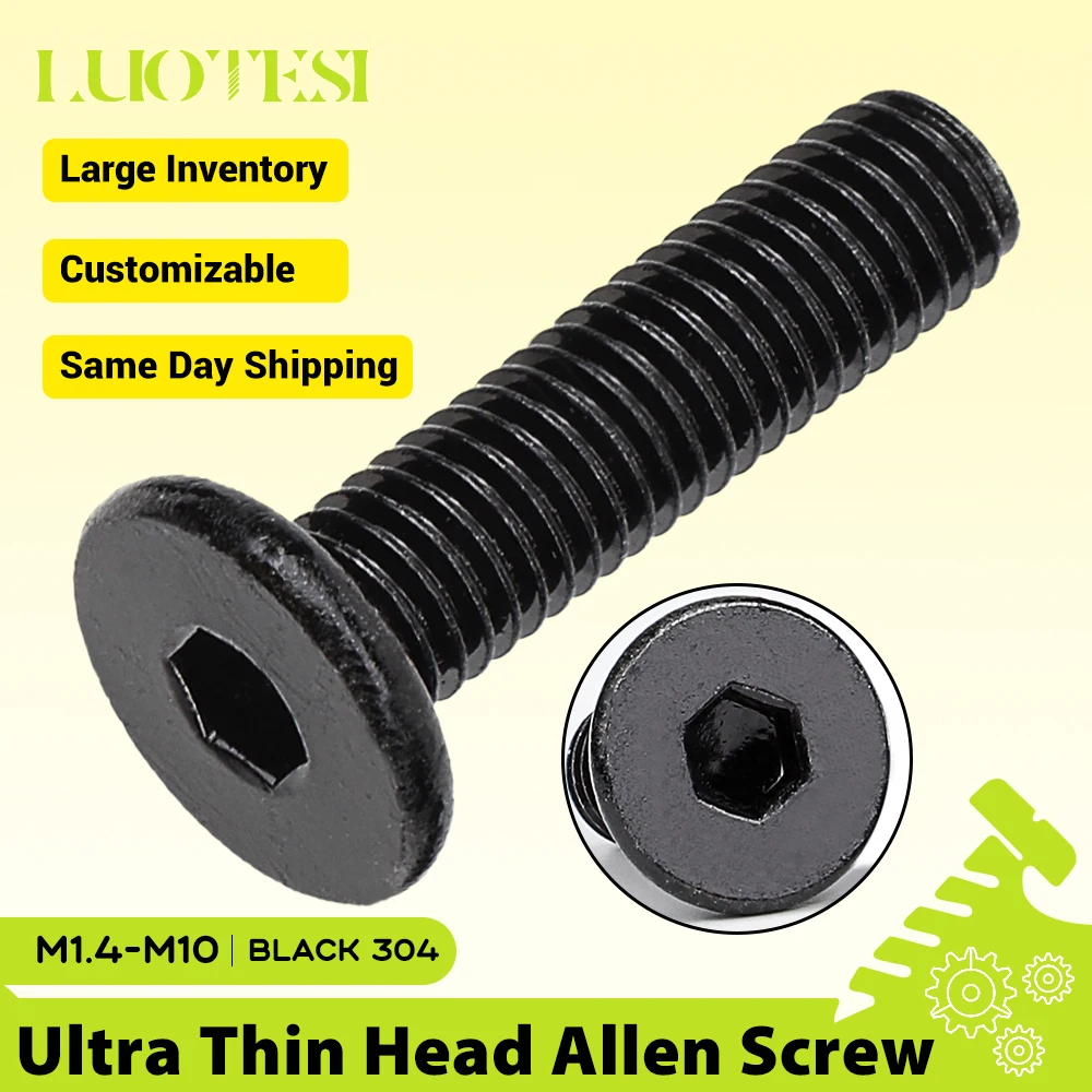 

LUOTESI Винты с шестигранной головкой M2-M12 черные нержавеющая сталь 304 для ноутбука