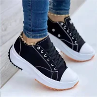 new spring autumn women sneakers platform shoes female lace up casual canvas shoes ladies running sports shoes woman trainer 43