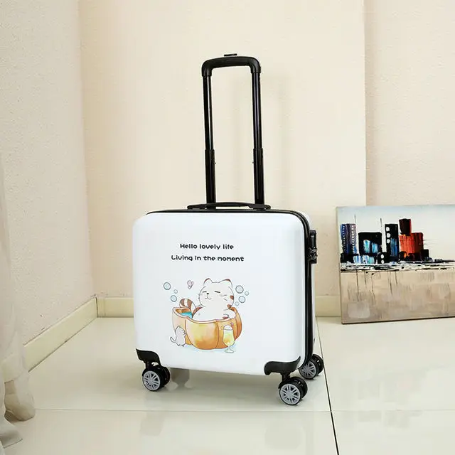Travel suitcase 18i nch carry on cabin luggage trolley case rolling luggage set ABS Women suitcase spinner wheels fashion bag