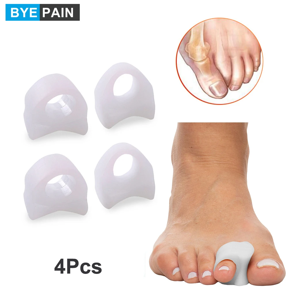 

2Pair Gel Toe Separators for Overlapping Toes, Bunions, Big Toe Alignment, Corrector and Spacer -4Pcs