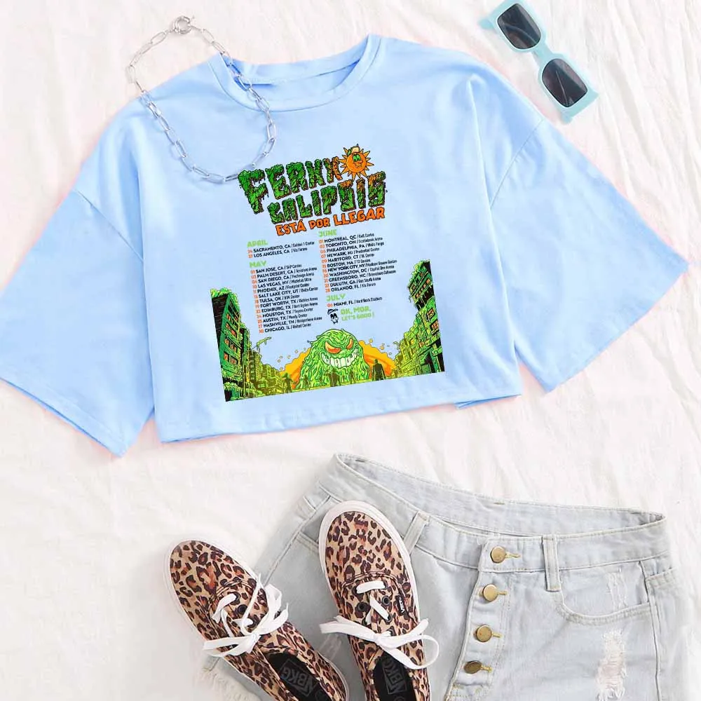 Feliz Cumpleanos Ferxxo Feid World Tour 2024 женские укороченные топы для девочек повседневные