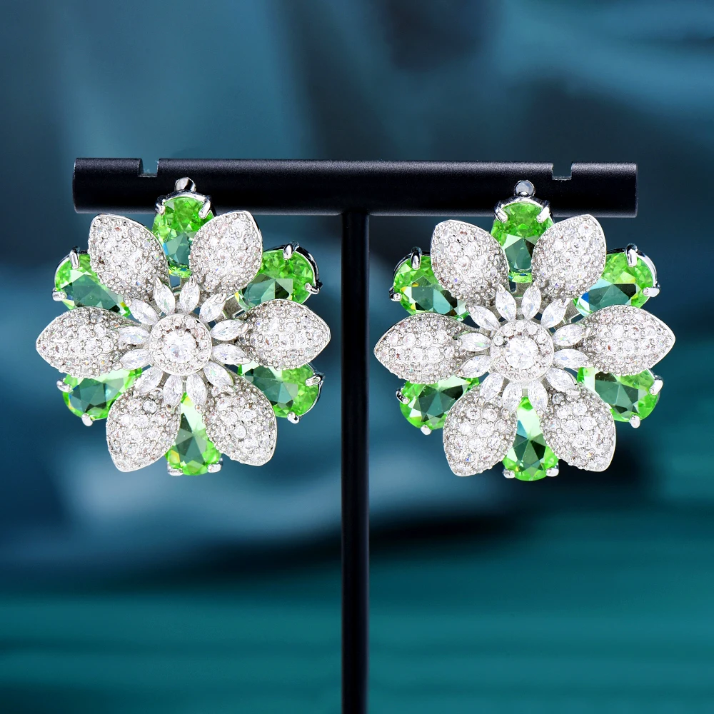 

Missvikki Luxury Gorgeous Flower Earrings For Women Wedding Party Shiny Earrings Jewelry High Quality Accessories
