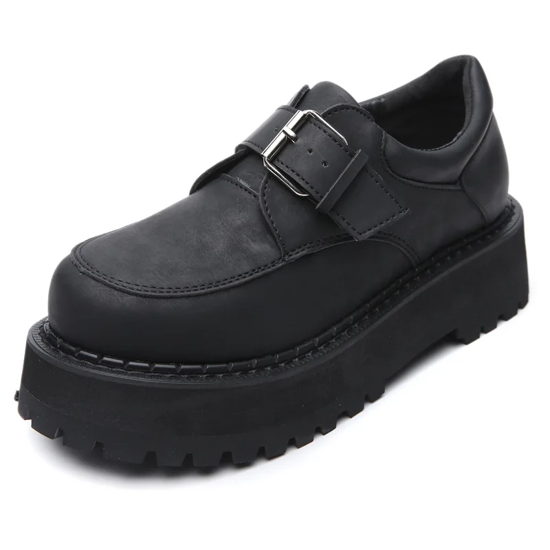 

Genuine Leather Mary Jane Platform Shoes Women Pumps Female Vintage Lolita Shoes Round Toe High Heels Creepers Casual Shoes